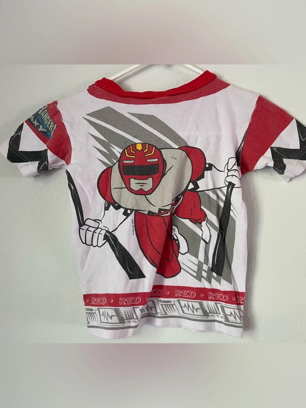 Vintage Power Rangers Red Ranger Kids T Shirt 4/6 90s